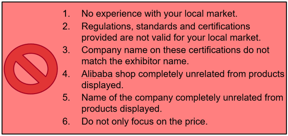 Negative Signs for a Potential Supplier on Tradeshow