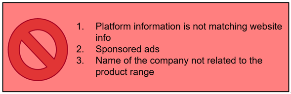Negative Signs When Accessing a Supplier Online